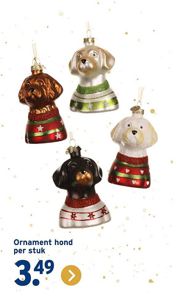 Ornament hond per stuk