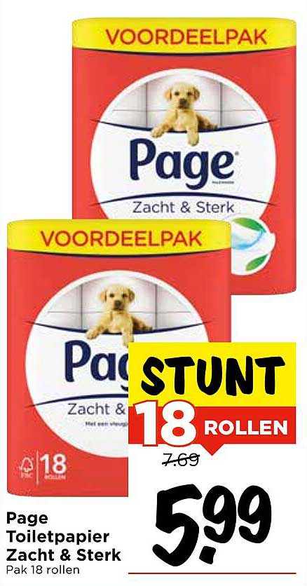 Page Toiletpapier Zacht & Sterk 18 rollen