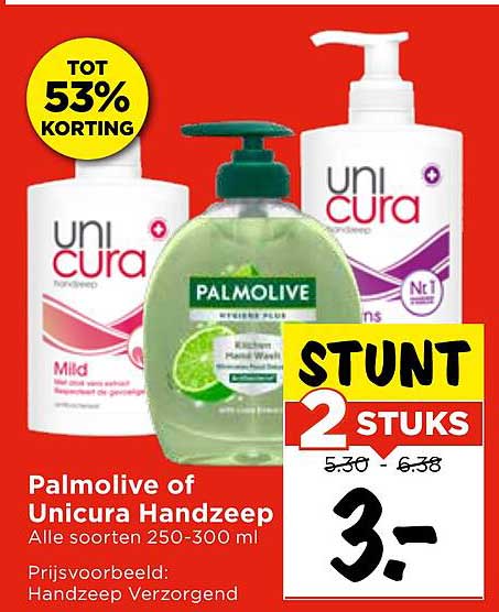 Palmolive of Unicura Handzeep Alle soorten 250-300 ml