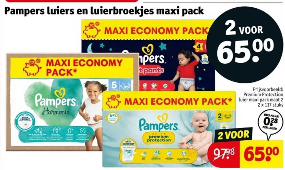 Pampers luiers en luierbroekjes maxi pack