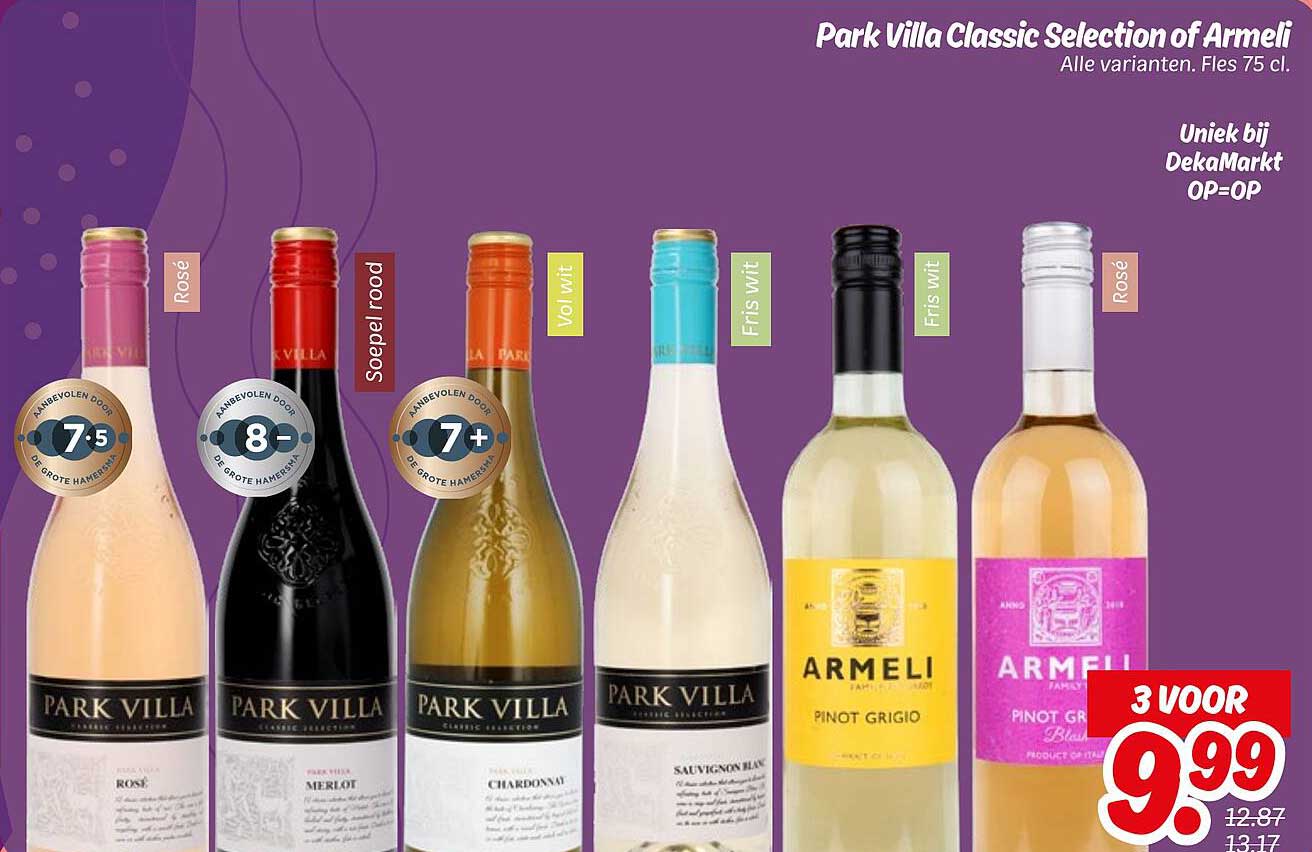 Park Villa Classic Selection of Armeli Alle varianten. Fles 75 cl.