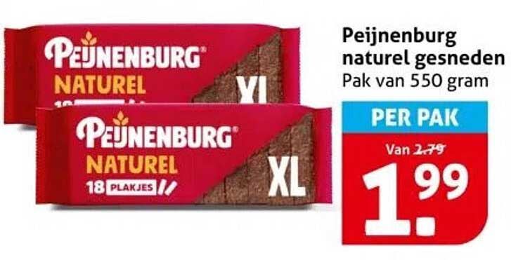 Peijnenburg natuur gesneden Pak van 550 gram