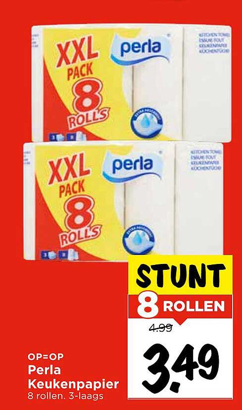 Perla Keukenpapier 8 rollen.