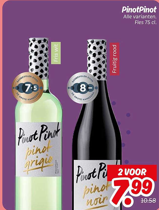 PinotPinot Alle varianten. Fles 75 cl.