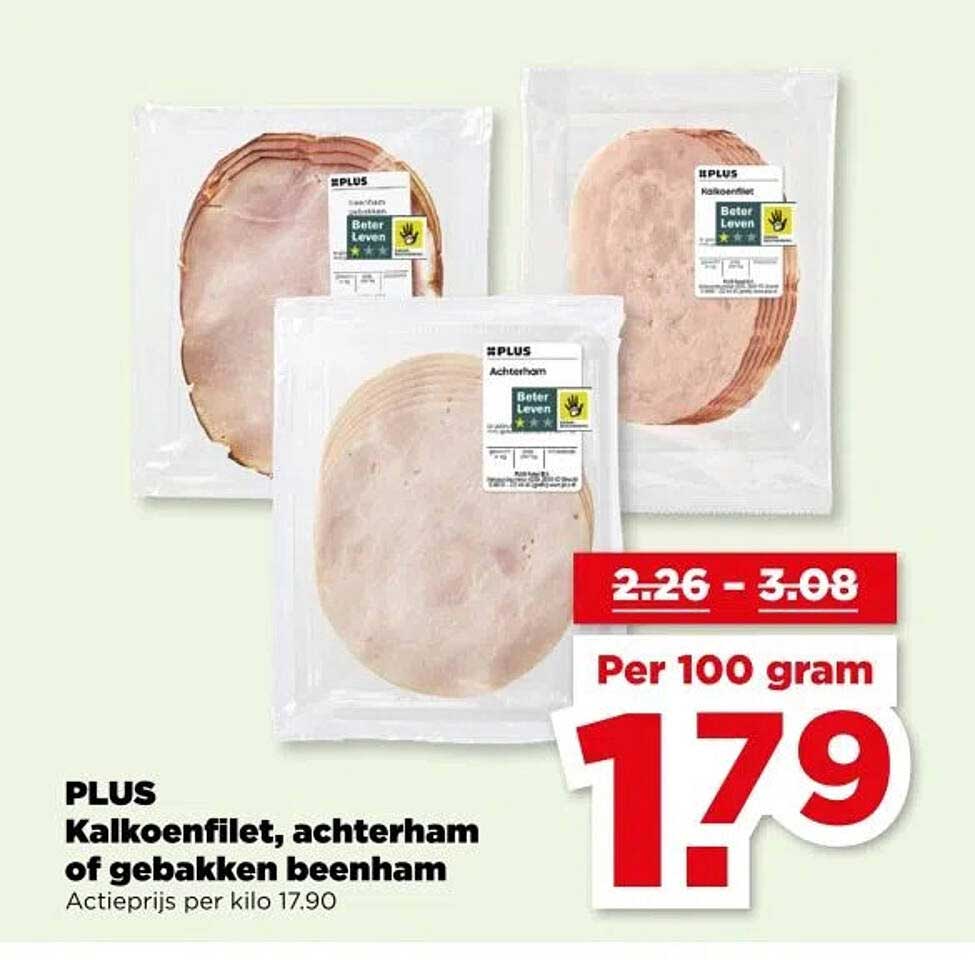 PLUS Kalkoenfilet, achterham of gebakken beenham