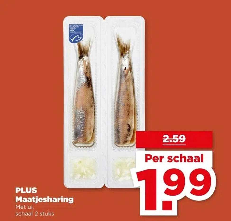 PLUS Maatjesharing met ui, schaal 2 stuks