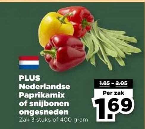 PLUS Nederlandse Paprikamix of snijbonen ongeseneden