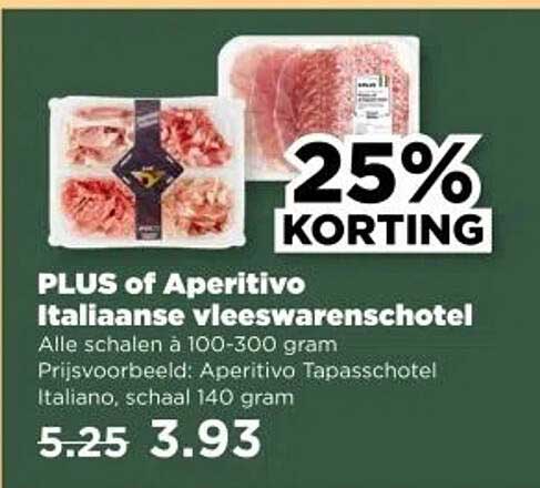 PLUS of Aperitivo Italiaanse vleeswarenschotel
