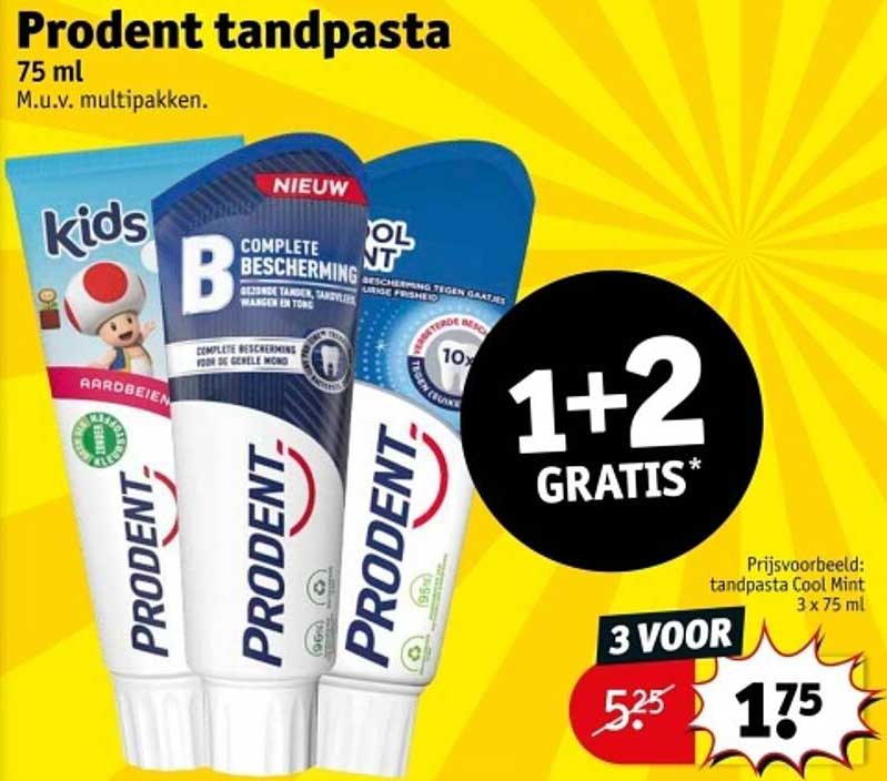 ProDent tandpasta 75 ml M.u.v. multipakken.