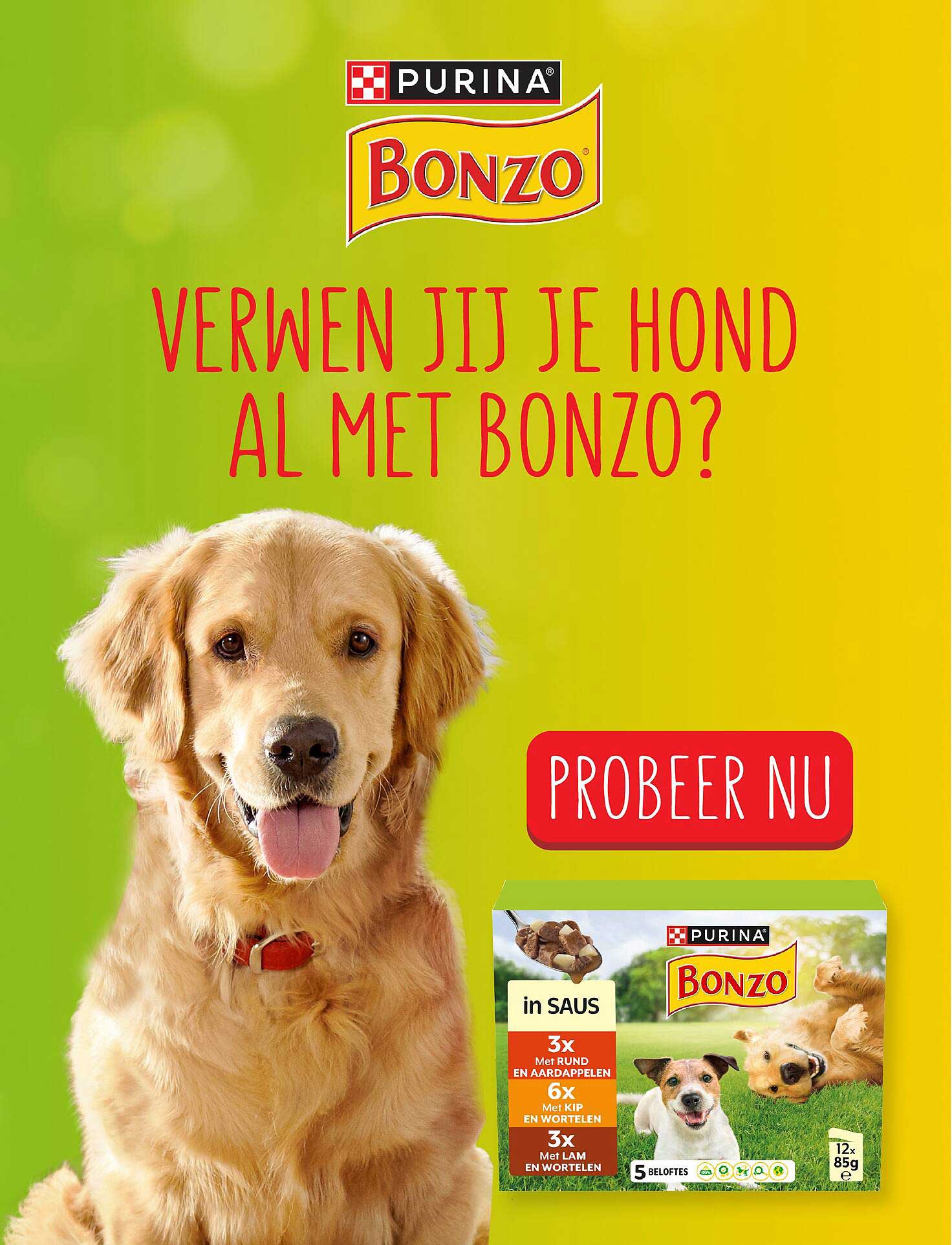 Purina Bonzo hondenvoer in saus
