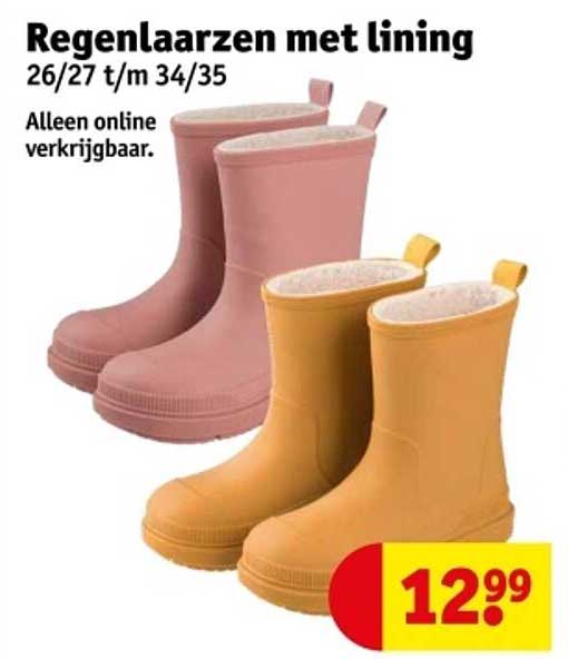 Regenlaarzen met lining 26/27 t/m 34/35