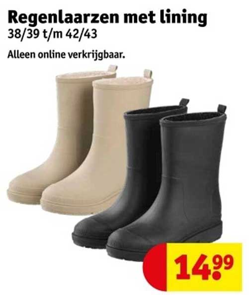 Regenlaarzen met lining 38/39 t/m 42/43