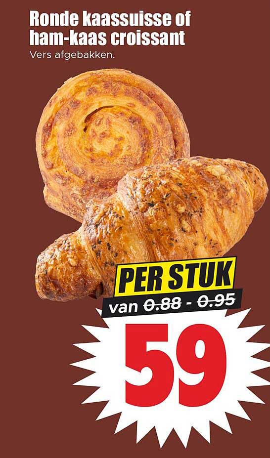Ronde kaassoufflé of ham-kaas croissant