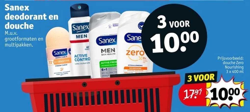 Sanex deodorant en douche