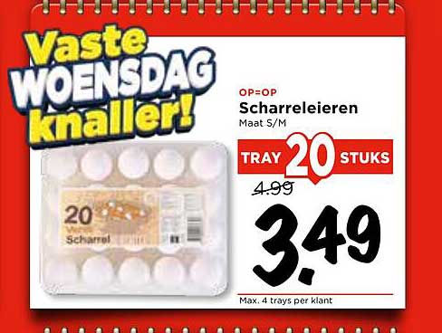 Scharreleieren Maat S/M - Tray 20 Stuks