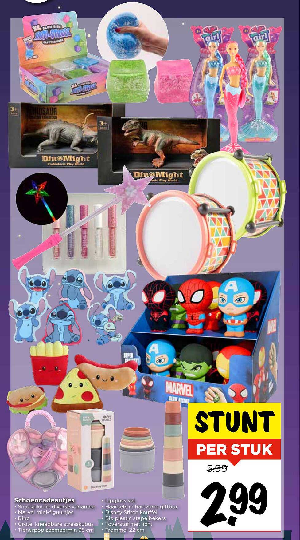 Schoencadeautjes Snackpluche diverse varianten