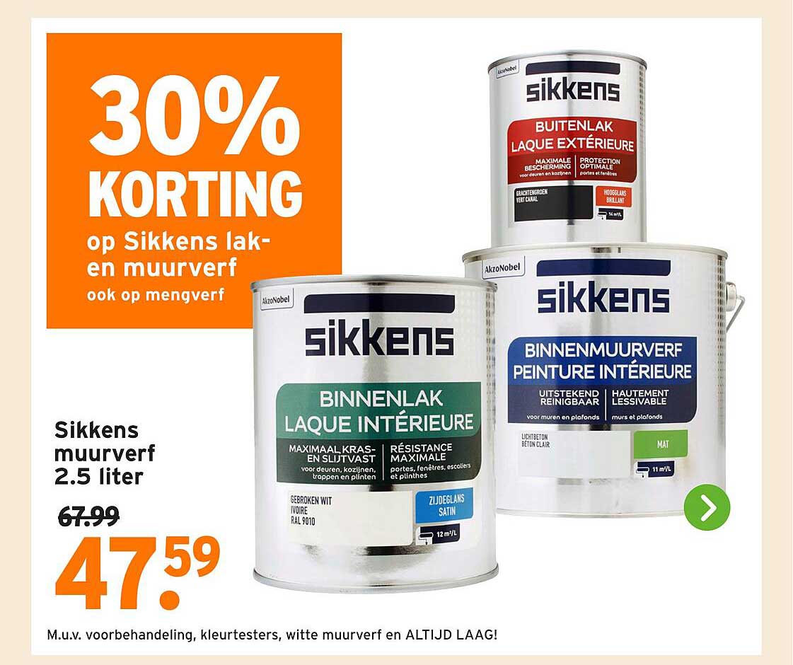 Sikkens muurverf 2.5 liter