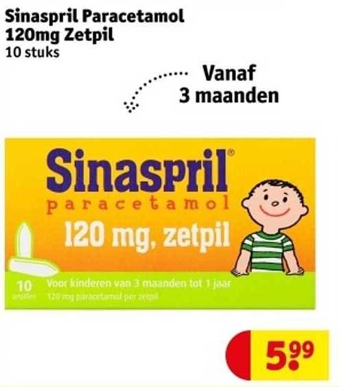 Sinaspril Paracetamol 120mg Zetpil 10 stuks