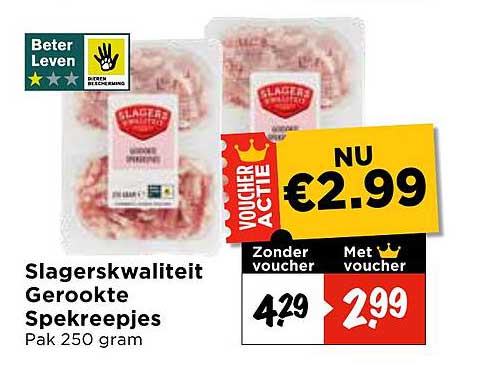 Slagerskwaliteit Gerookte Spekreepjes