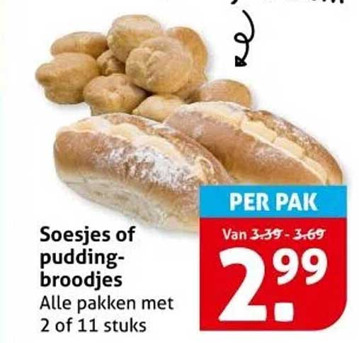 Soesjes of pudding-broodjes