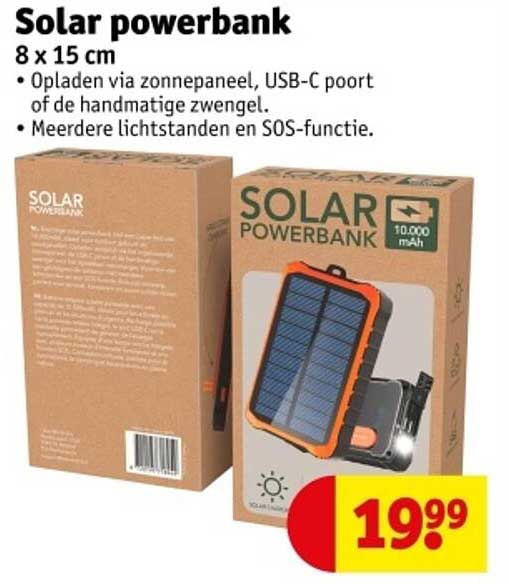 Solar powerbank 8 x 15 cm