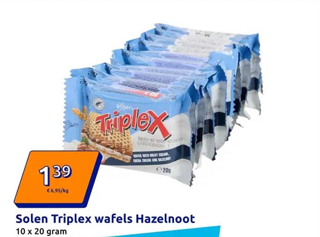 Solen Triplex wafels Hazelnoot
