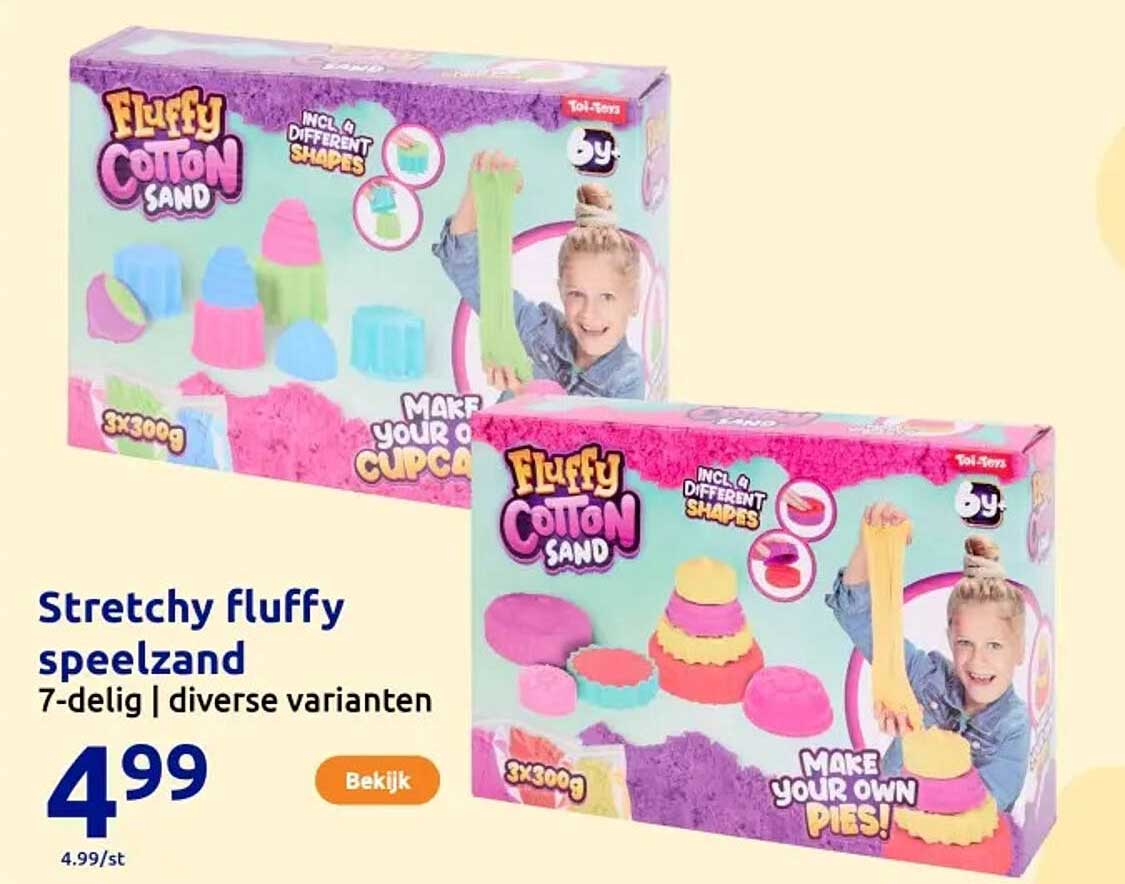 Stretchy fluffy speelzand