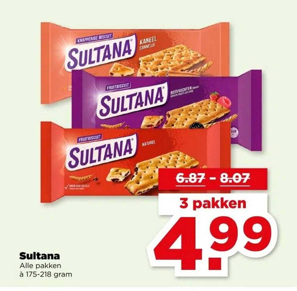 Sultana Alle pakken à 175-218 gram