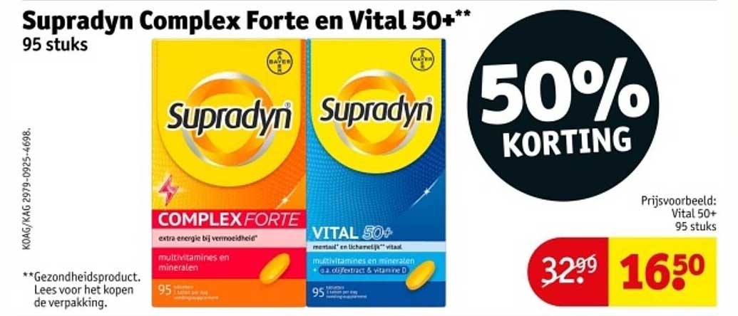 Supradyn Complex Forte en Vital 50+ 95 stuks