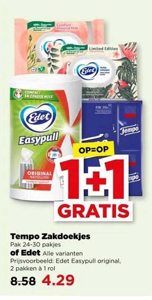 Tempo Zakdoekjes Pak 24-30 pakjes of Edet Alle varianten