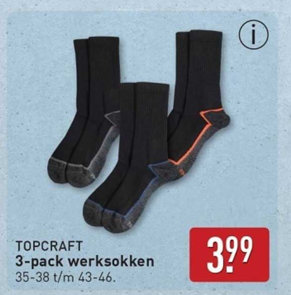 TOPCRAFT 3-pack werksokken 35-38 t/m 43-46
