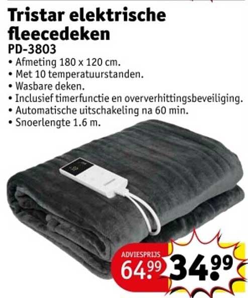 Tristar elektrische fleece-deken PD-3803
