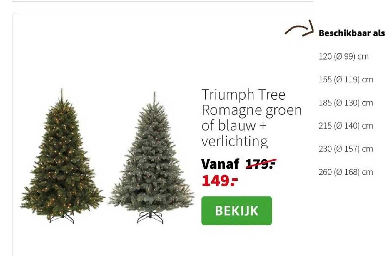 Triumph Tree Romagne groen of blauw + verlichting
