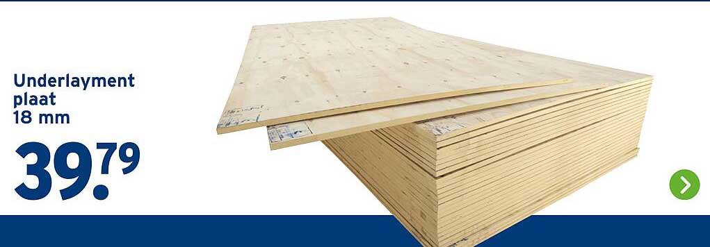 Underlayment plaat 18 mm