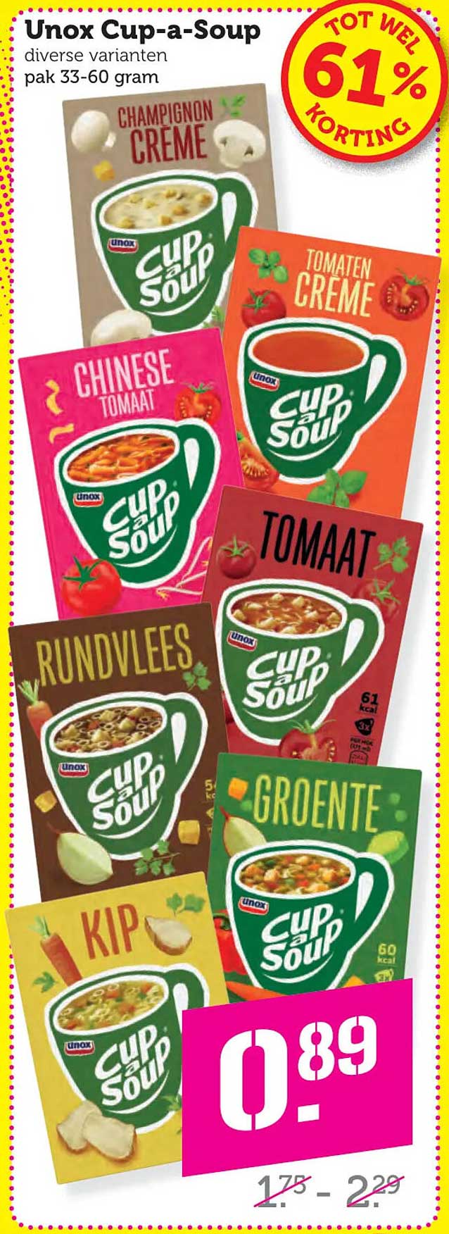 Unox Cup-a-Soup diverse varianten pak 33-60 gram