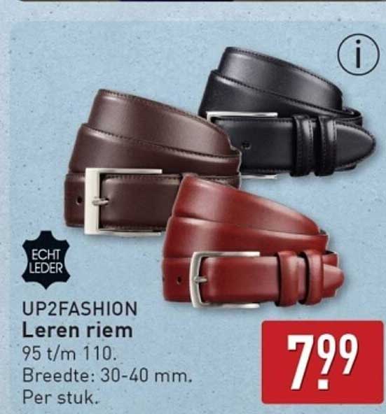 UP2FASHION Leren riem 95 t/m 110