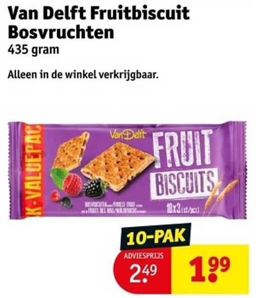 Van Delft Fruitbiscuit Bosvruchten 435 gram