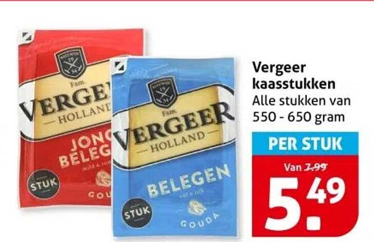 Vergeer kaasstukken