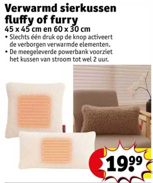Verwarmd sierkussen fluffy of furry