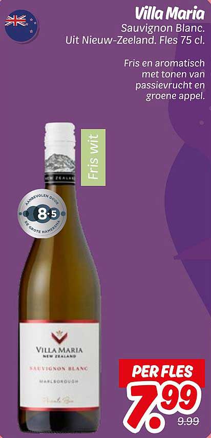 Villa Maria Sauvignon Blanc. Fles 75 cl.