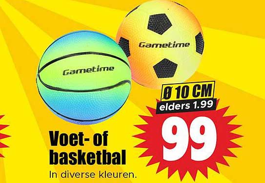 Voet- of basketball in diverse kleuren