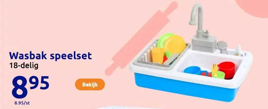 Wasbak speelset 18-delig