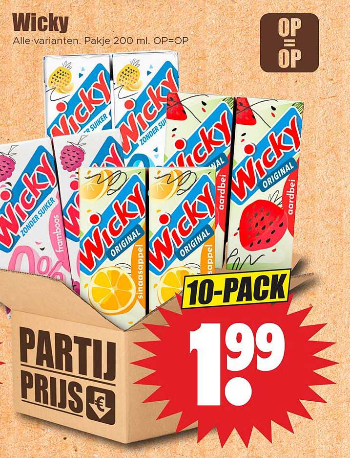 Wicky 10-PACK 200 ml. alle varianten