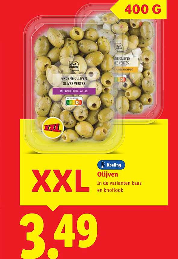 XXL Olijven In de varianten kaas en knoflook