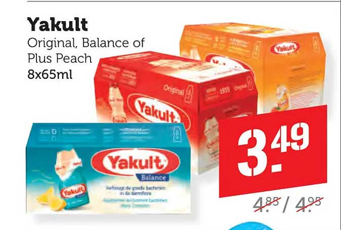 Yakult Original, Balance of Plus Peach 8x65ml