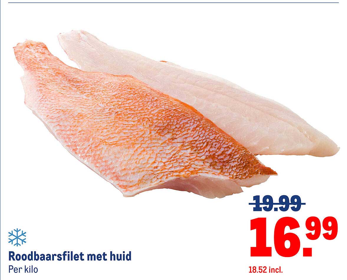 Roodbaarsfilet met huid