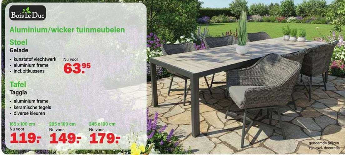 Aluminium/wicker tuinmeubelen Stoel Gelade
