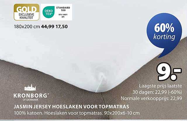 JASMIN JERSEY HOESLAKEN VOOR TOPMATRAS