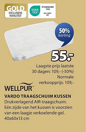 WELLPUR Vardo Traagschuim Kussen