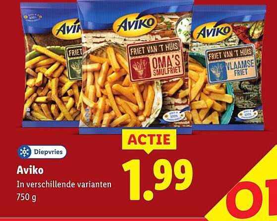 Aviko friet van 't huis in verschillende varianten 750 g